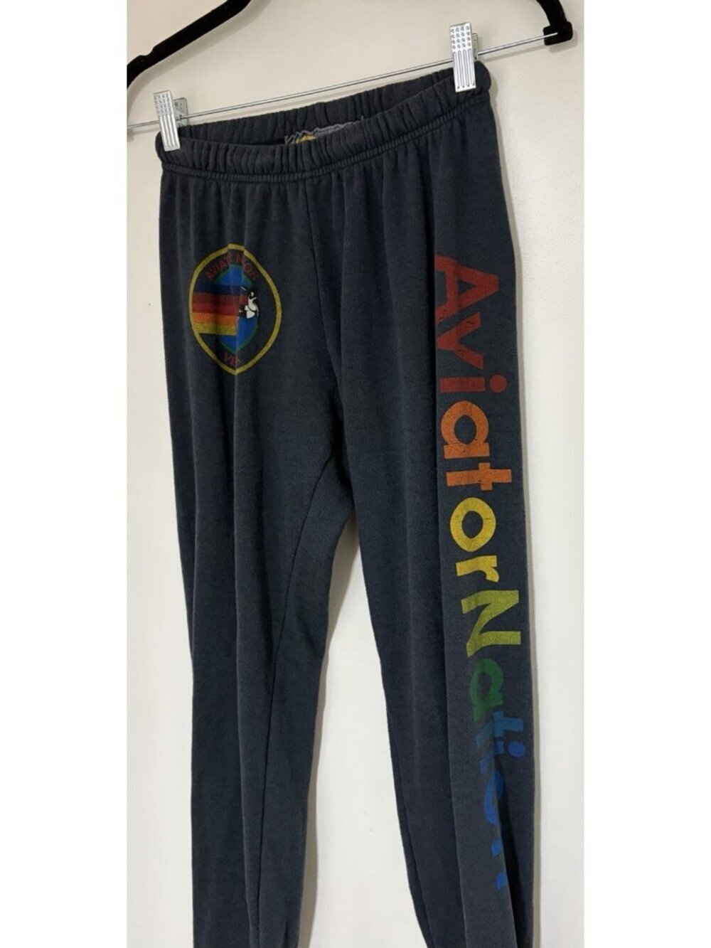 Aviator Nation Gray Rainbow Logo Venice Women’s Sweatpants Size XS - Picture 3 of 11